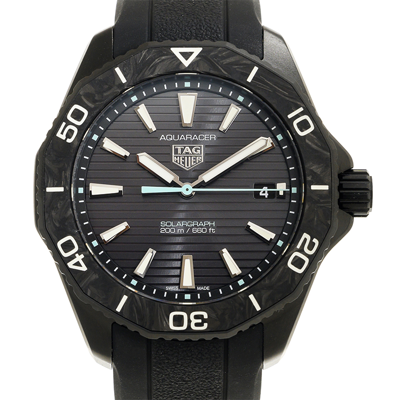 Shop Tag Heuer Aquaracer Quartz Black Dial Men's Watch Wbp1112.ft6199 In Aqua / Black
