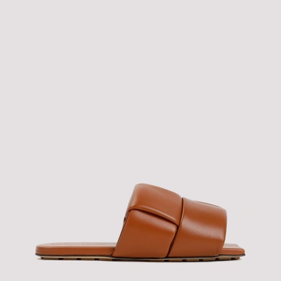 Shop Bottega Veneta Nappa Leather Sandal In Caramel