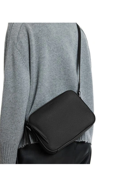 Shop Allsaints Captain Square Leather Crossbody Bag In Black