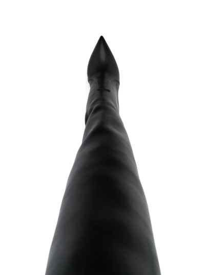 Shop Casadei Leather Boots In Black