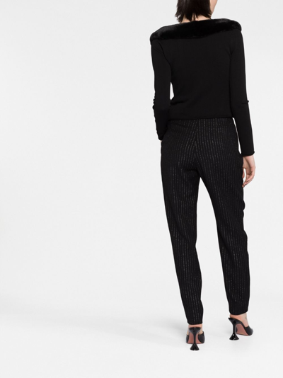 Shop Alessandra Rich Wool Trousers In Black