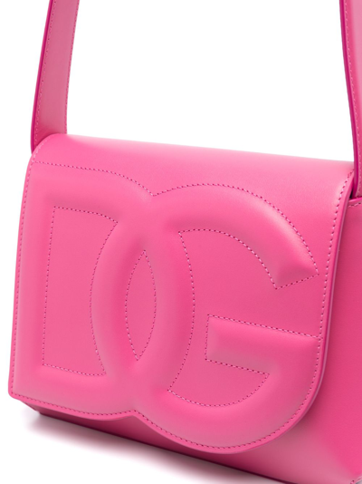 Shop Dolce & Gabbana Leather Shoulder Bag In Pink