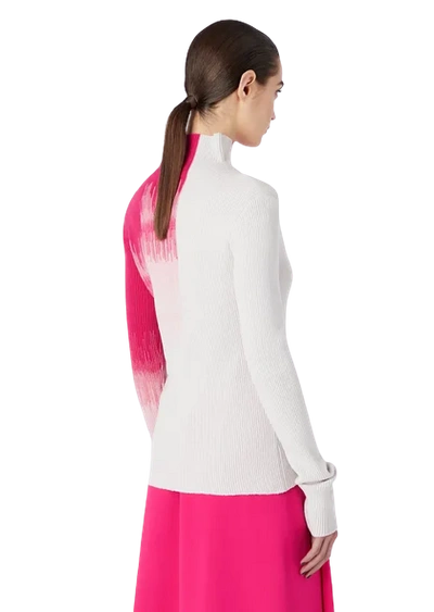 Giorgio Armani Rib-knit Turtleneck Sweater In Pink