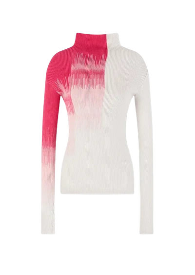 Giorgio Armani Rib-knit Turtleneck Sweater In Pink