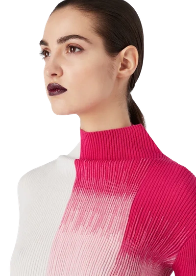 Giorgio Armani Rib-knit Turtleneck Sweater In Pink