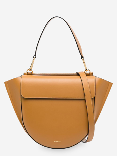 Shop Wandler Leather Shoulder Bag In Orange