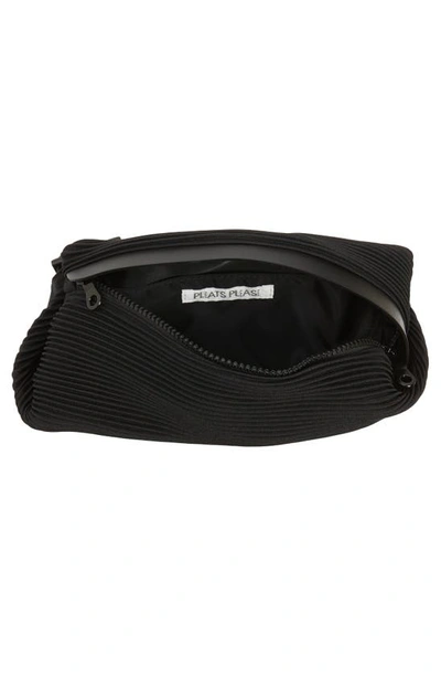 Shop Issey Miyake Pleats Please  Bias Pleated Belt Bag In Black