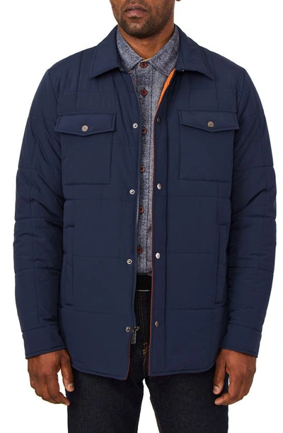 Shop Rainforest The Weekend Outdoor Quilted Water Resistant Shacket In Navy