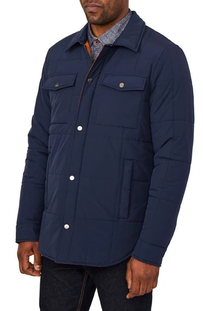 Shop Rainforest The Weekend Outdoor Quilted Water Resistant Shacket In Navy