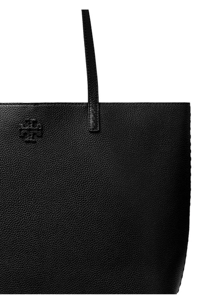 Shop Tory Burch Mcgraw Leather Tote In Black
