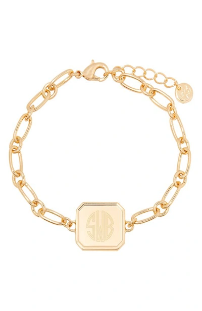 Shop Brook & York Quincy Monogram Bracelet In Gold