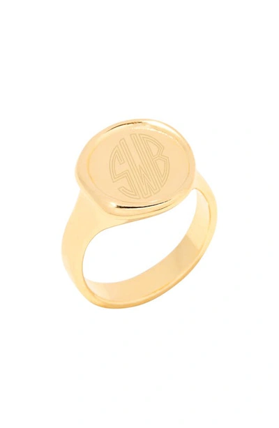 Shop Brook & York Brook And York Sadie Monogram Signet Ring In Gold