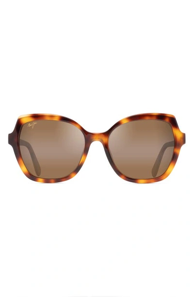 Shop Maui Jim Mamane 55mm Polarizedplus2® Round Sunglasses In Tortoise