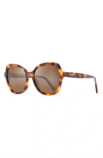 Shop Maui Jim Mamane 55mm Polarizedplus2® Round Sunglasses In Tortoise