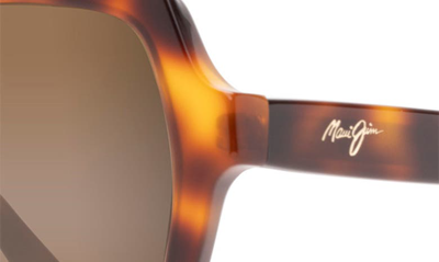 Shop Maui Jim Mamane 55mm Polarizedplus2® Round Sunglasses In Tortoise