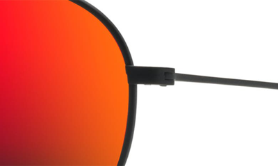 Maui Jim Walaka 57mm Polarizedplus2® Aviator Sunglasses In Matte Black