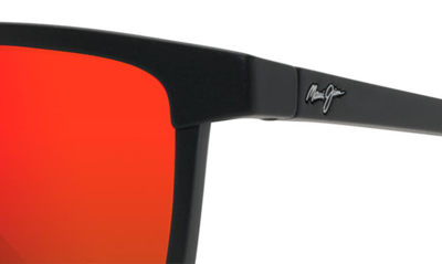 Shop Maui Jim One Way 55mm Polarizedplus2® Rectangular Sunglasses In Black Matte