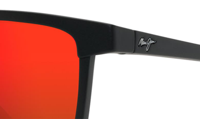 Maui Jim One Way 55mm Polarizedplus2® Rectangular Sunglasses In Black Matte