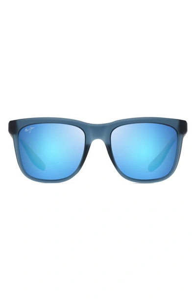 Shop Maui Jim Pehu 55mm Polarizedplus2® Square Sunglasses In Matte Navy