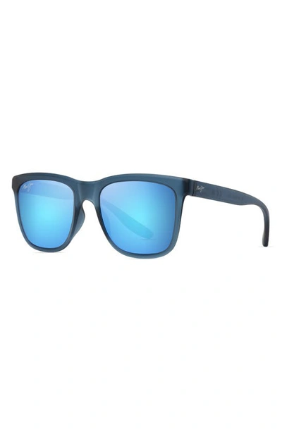 Shop Maui Jim Pehu 55mm Polarizedplus2® Square Sunglasses In Matte Navy