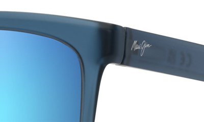 Maui Jim Pehu 55mm Polarizedplus2® Square Sunglasses In Matte Navy