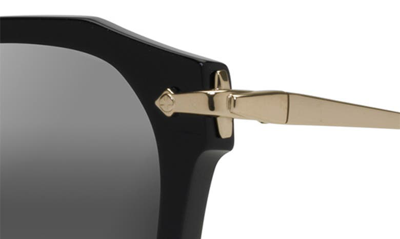 Maui Jim Alika 49mm Polarized Keyhole Sunglasses In Black With Gold