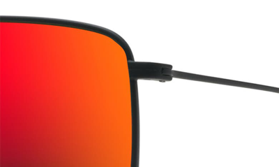 Maui Jim Aeko 55mm Polarizedplus2® Aviator Sunglasses In Matte Black
