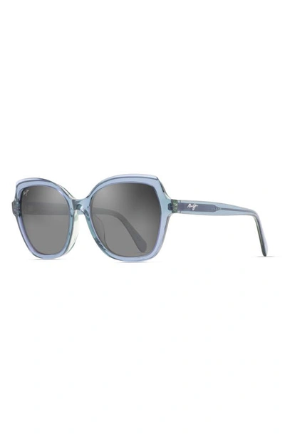 Maui Jim Mamane 55mm Polarized Butterfly Sunglasses In Teal