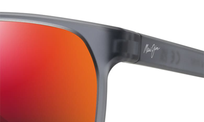 Maui Jim Pailolo 58mm Polarizedplus2® Rectangular Sunglasses In Translucent Matte Grey