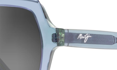 Shop Maui Jim Mamane 55mm Polarized Butterfly Sunglasses In Teal