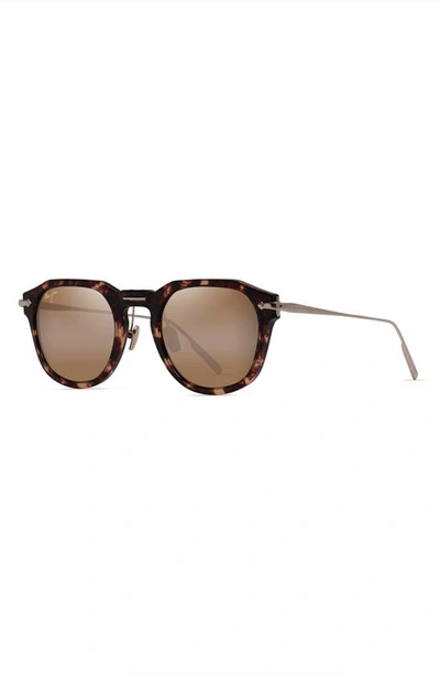 Shop Maui Jim Alika 49mm Polarized Keyhole Sunglasses In Tortoise W/ Gold