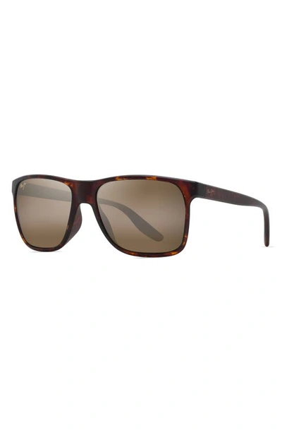 Maui Jim Pailolo Mj H603-10 Wayfarer Polarized Sunglasses In Matte Tortoise
