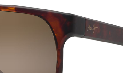 Shop Maui Jim Pailolo 58.5mm Polarized Rectangle Sunglasses In Matte Tortoise