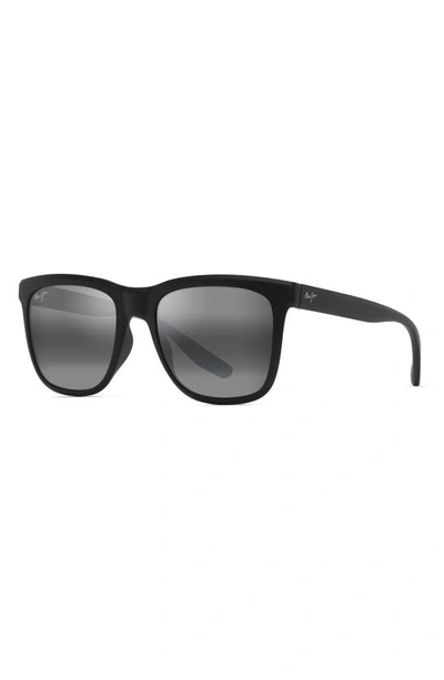 Shop Maui Jim Pehu 55mm Polarizedplus2® Square Sunglasses In Black