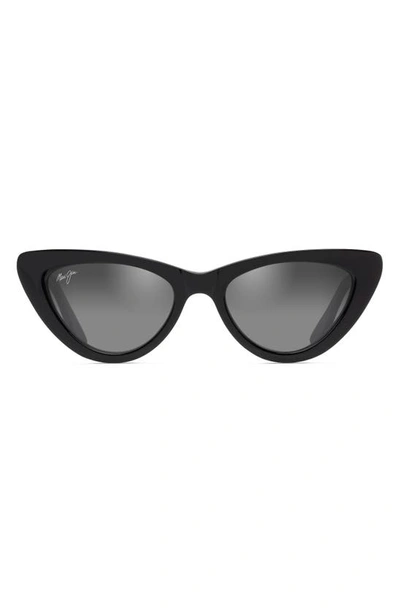 Shop Maui Jim Lychee 52mm Polarizedplus2® Cat Eye Sunglasses In Black Gloss