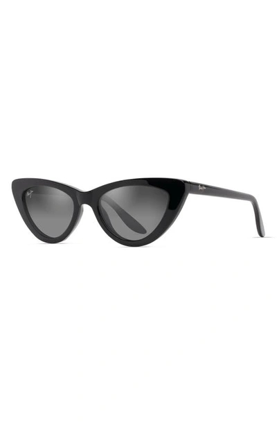 Shop Maui Jim Lychee 52mm Polarizedplus2® Cat Eye Sunglasses In Black Gloss