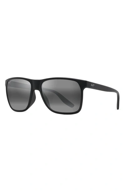 Maui Jim Pailolo 58mm Polarizedplus2® Rectangular Sunglasses In Black