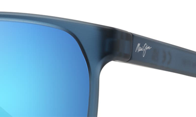 Shop Maui Jim Pailolo 58mm Polarizedplus2® Rectangular Sunglasses In Matte Navy