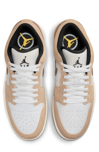 Shop Jordan Air  1 Low Sneaker In Hemp/ Gold/ White/ British Tan