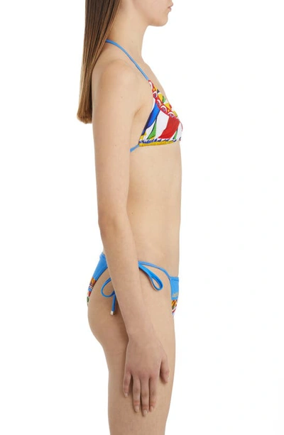 Shop Dolce & Gabbana Colorful Two-piece Swimsuit In Blue Multicolor