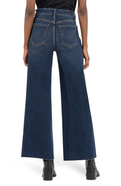 Shop Kut From The Kloth Meg Fab Ab High Waist Raw Hem Ankle Wide Leg Jeans In Exhibited