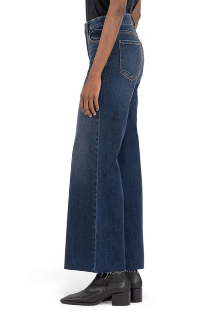 Shop Kut From The Kloth Meg Fab Ab High Waist Raw Hem Ankle Wide Leg Jeans In Exhibited