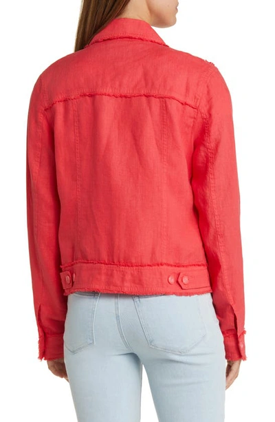 Shop Tommy Bahama Two Palms Linen Raw Edge Jacket In Orange Flame