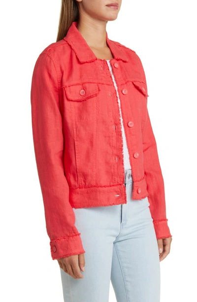 Tommy Bahama Two Palms Linen Raw Edge Jacket In Orange Flame