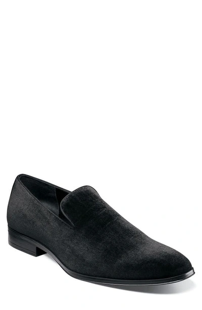 Shop Stacy Adams Savian Velour Loafer In Black