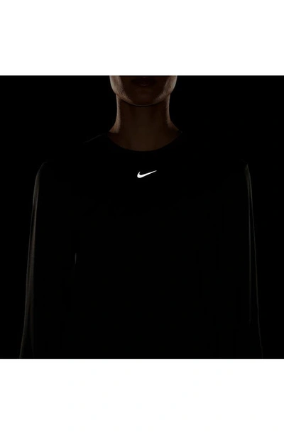 Shop Nike Dri-fit Swift Element Uv Running Top In Black/ Reflective Silv