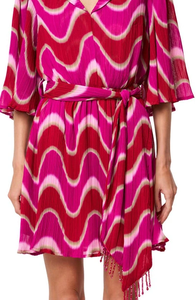 Shop Ciebon Juni Wave Print Dress In Pink