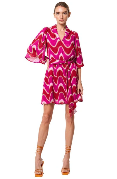 Shop Ciebon Juni Wave Print Dress In Pink