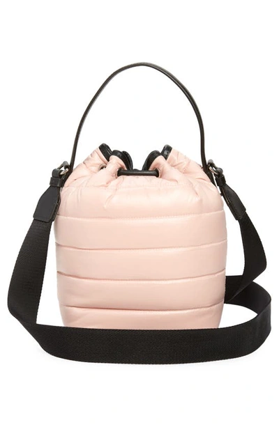 Shop Moncler Kilia Quilted Crossbody Bucket Bag In Pink
