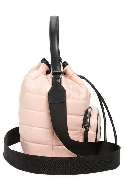 Shop Moncler Kilia Quilted Crossbody Bucket Bag In Pink